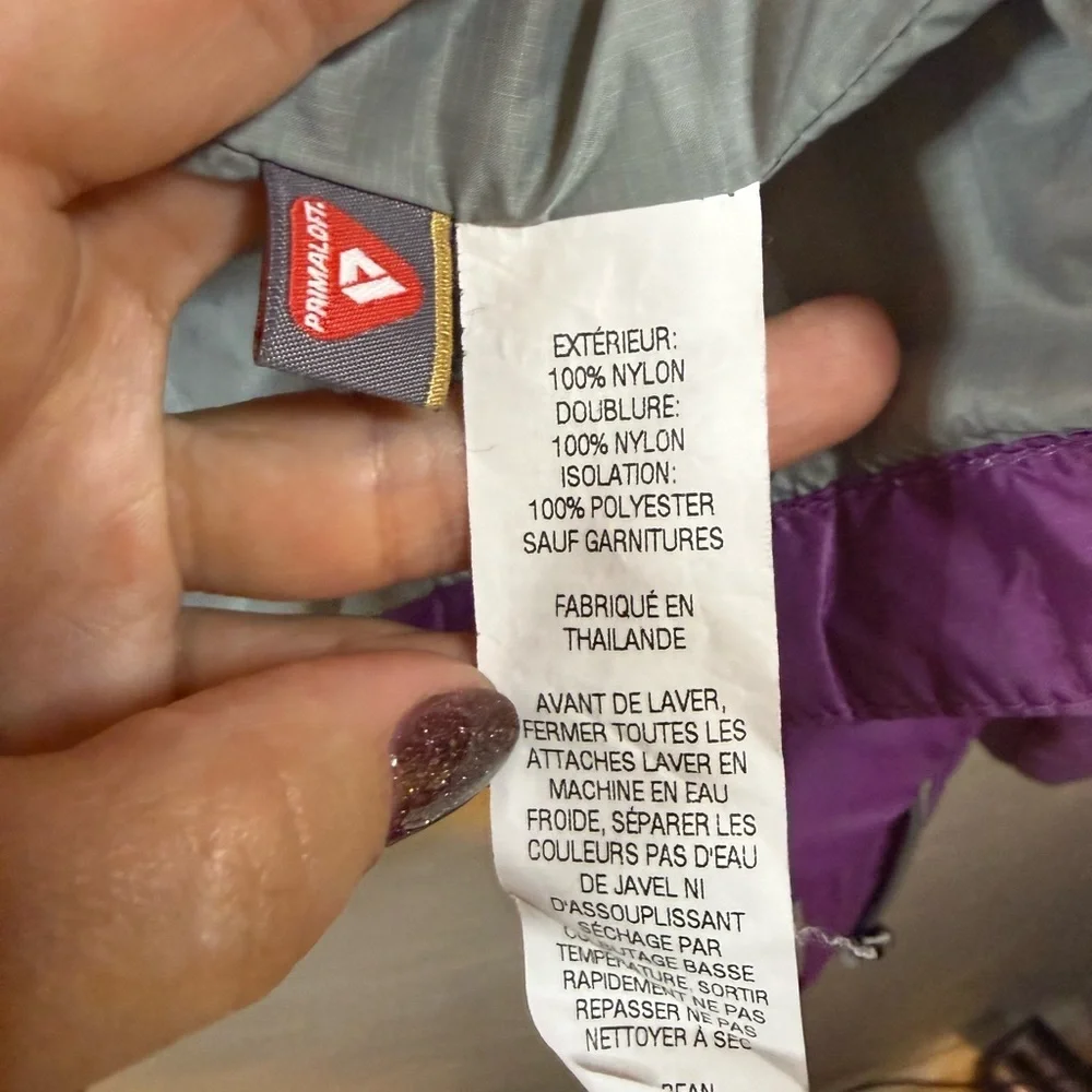 L.L. Bean PrimaLoft Packaway puffer jacket purple Size small